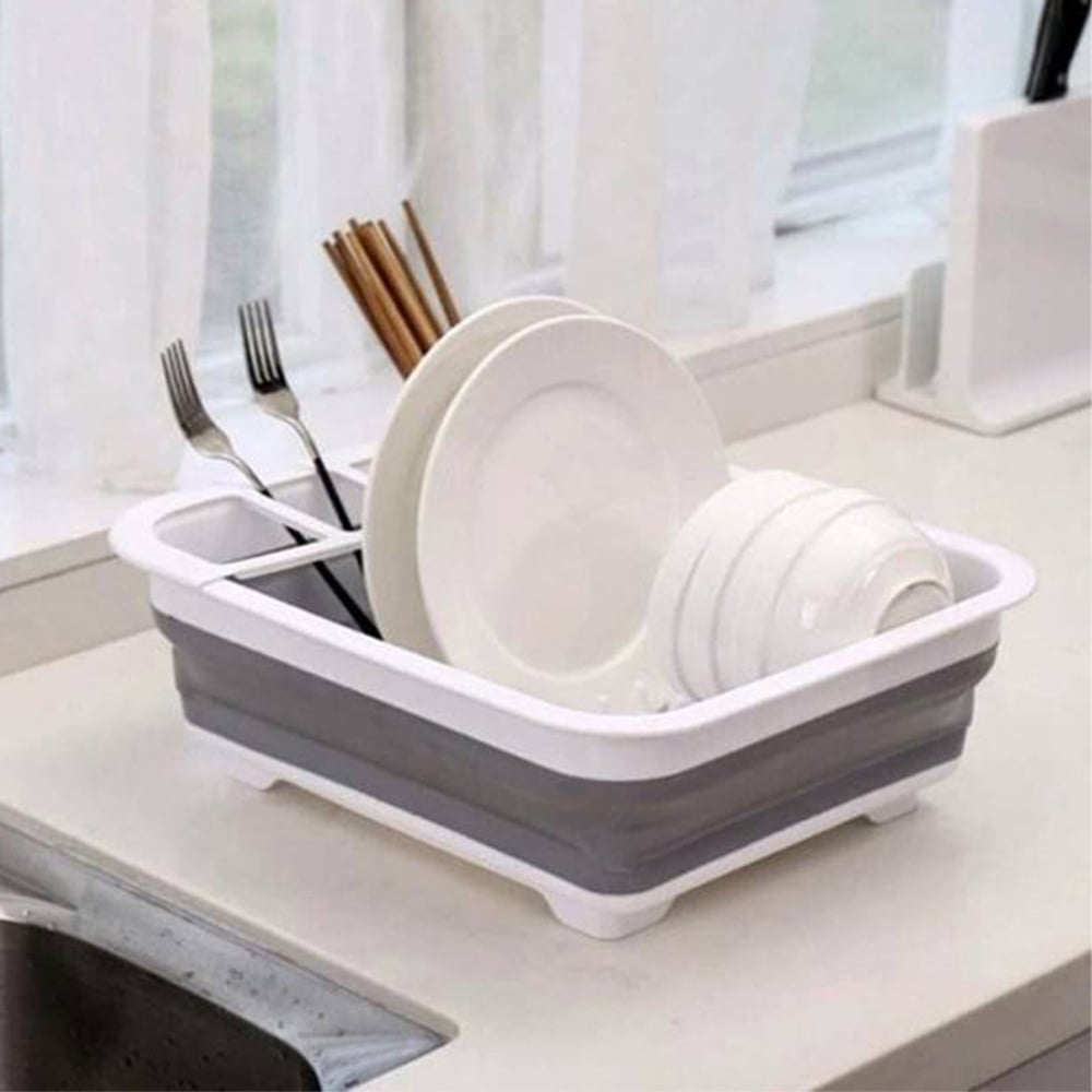 Living And Home Plastic Collapsible Dish Rack Drainer Image 2