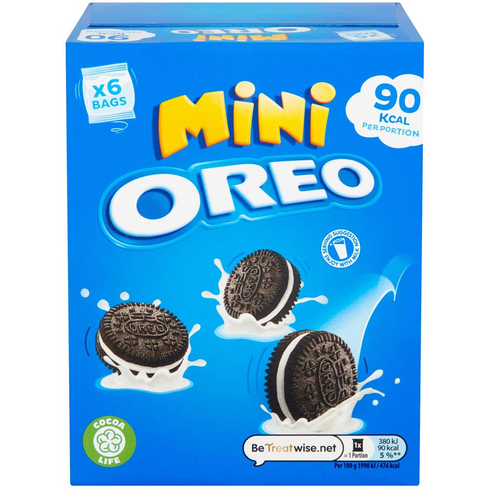 Oreo Mini Vanilla Sandwich Biscuits Snack Packs 6 Pack Image