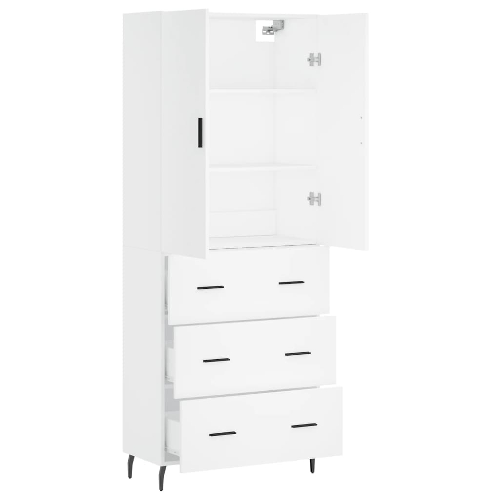 vidaXL 2 Door 3 Drawer White Highboard Image 4