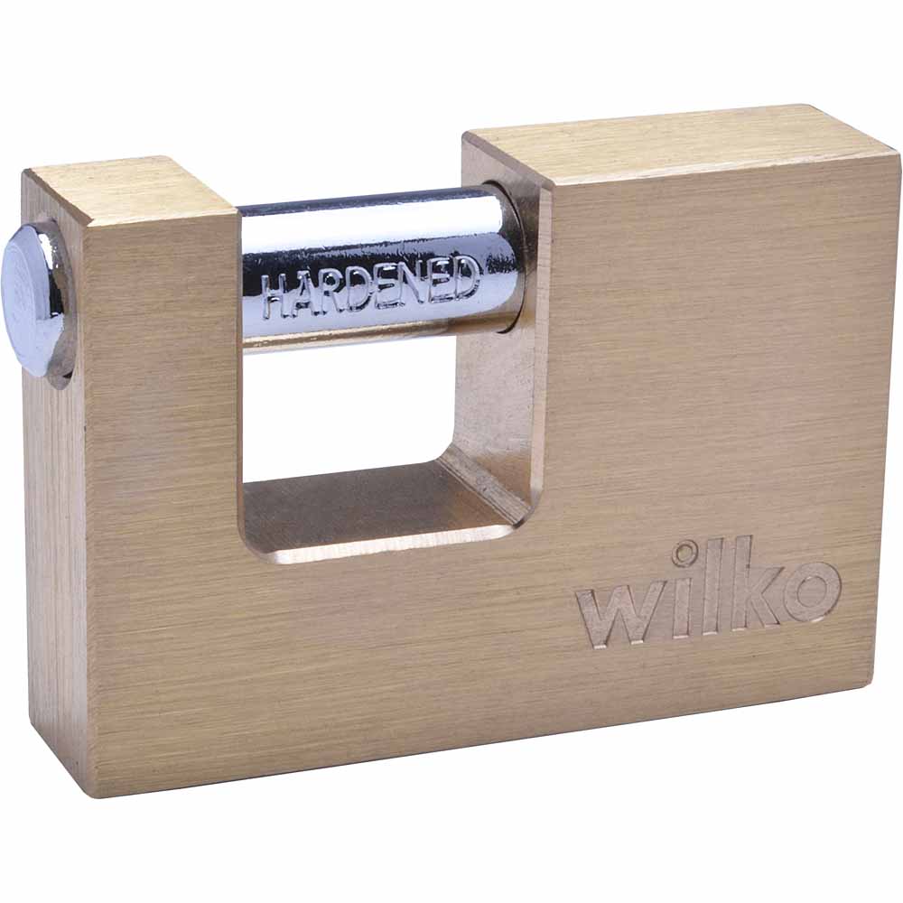Wilko 70mm Brass Block Padlock with 2 Keys Image 2