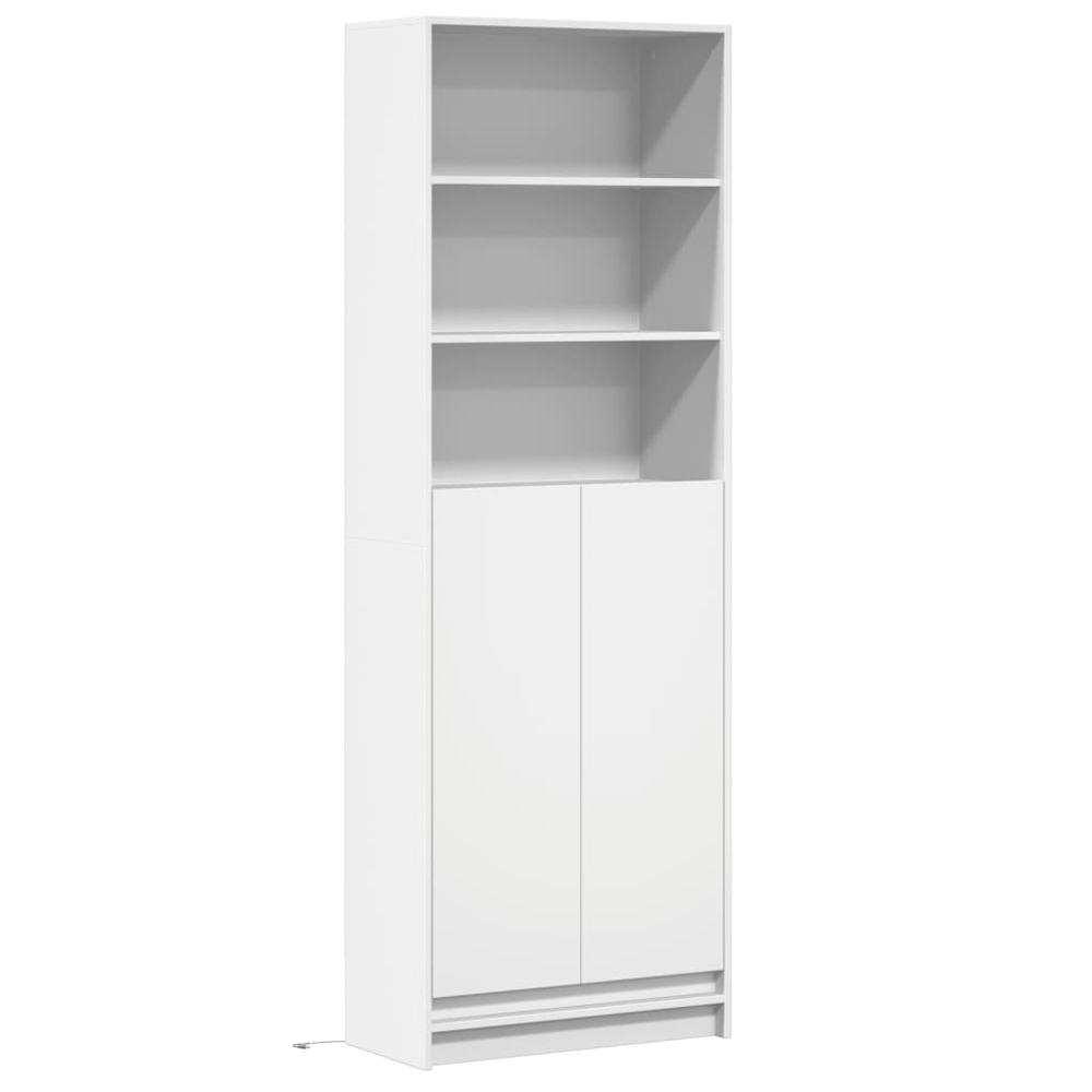 vidaXL 2 Door 3 Shelf White Highboard with RGB LED Lights Image 3