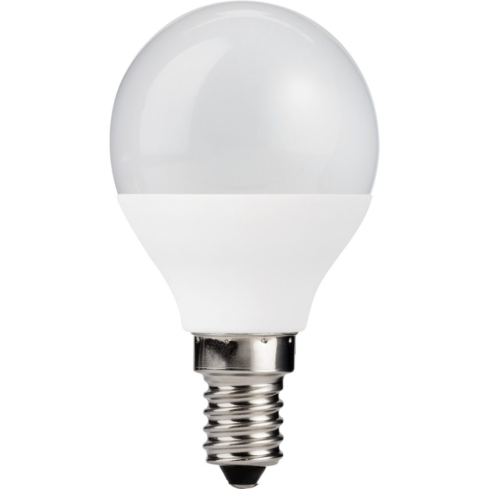 Wilko 1 pack Small Screw E14/SES LED 6W 470 Lumens  Dimmable Coated Round Light Bulb Image 2