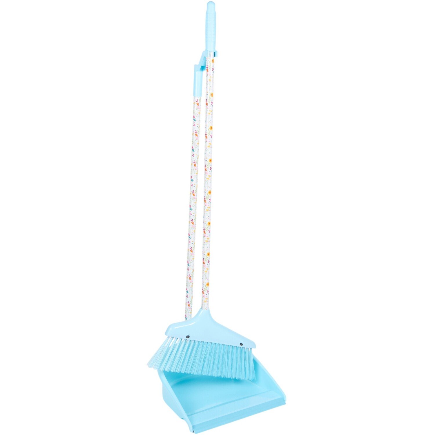 In Bloom Long Handle Dust Pan and Brush Blue Image 4