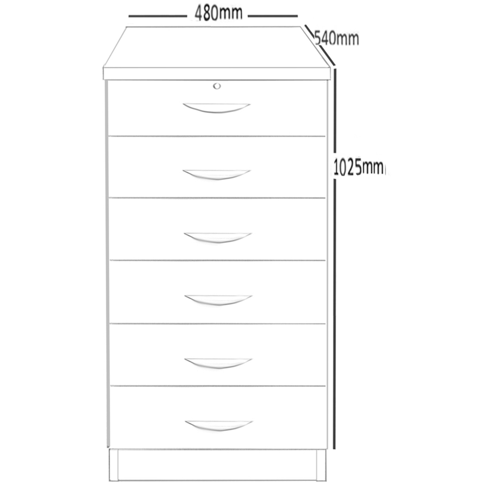 R White Cabinets 6 Drawer Brown Chest of Drawers Image 5