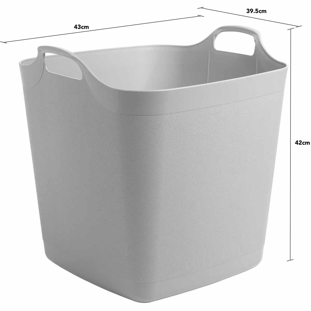 Wham 40L Grey Flexi Store Square Storage Tub 2 Pack Image 4