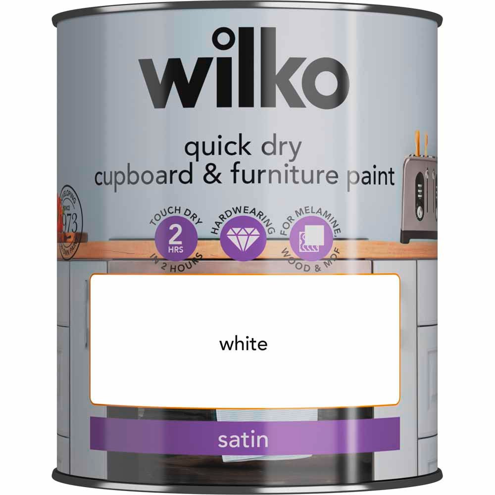 Wilko Quick Dry White Furniture Paint 750ml Image 2