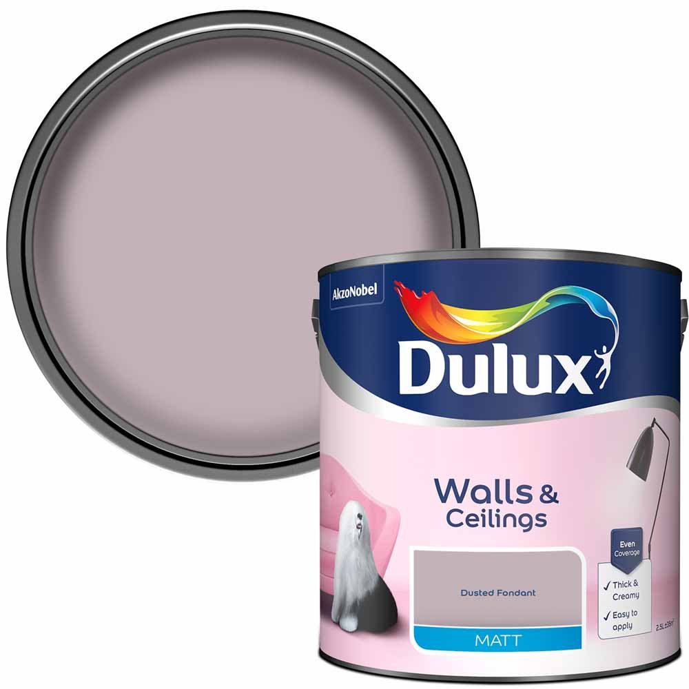 Dulux Walls & Ceilings Dusted Fondant Matt Emulsion Paint 2.5L Image 1