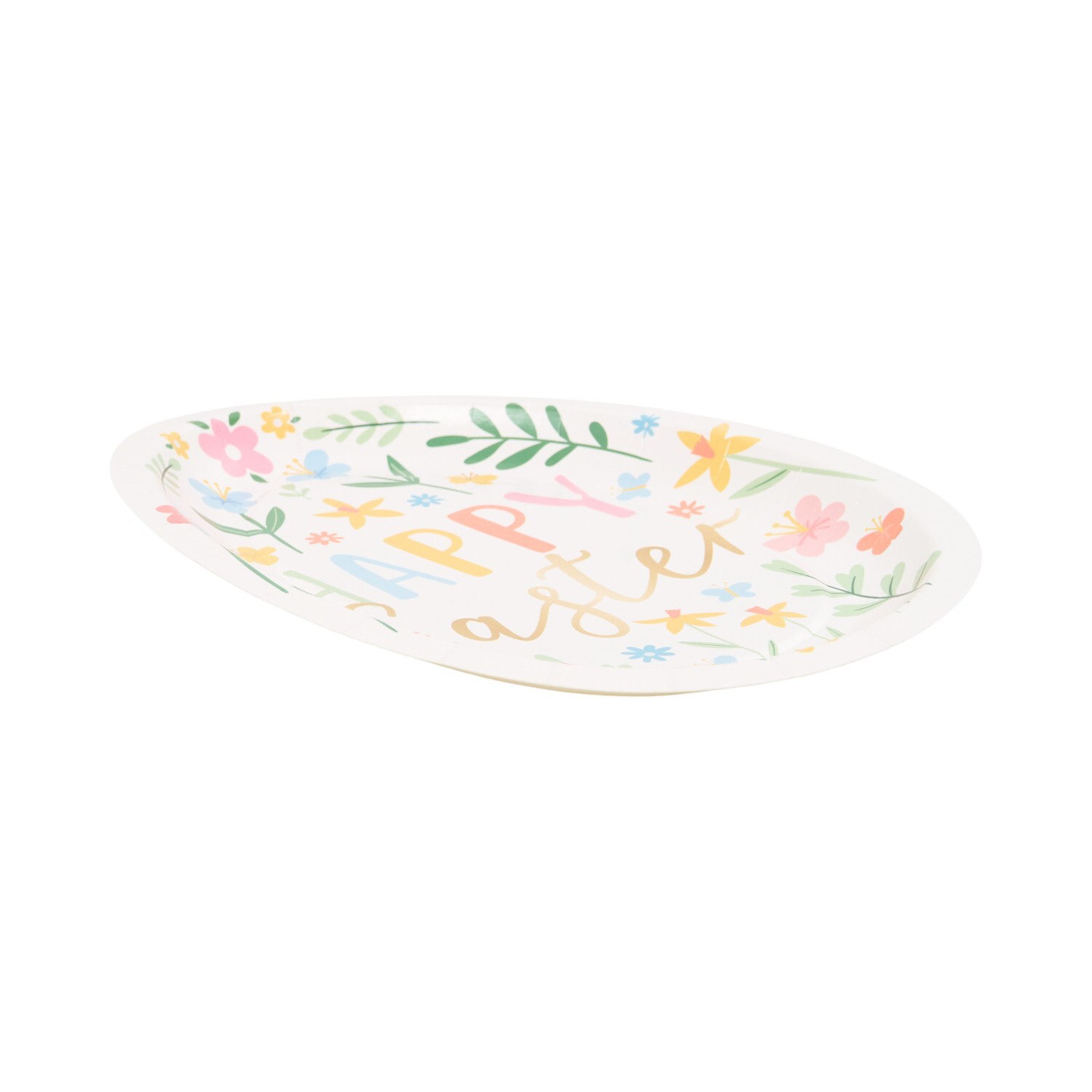 Pack of 8 Easter Floral Plates White Image 4