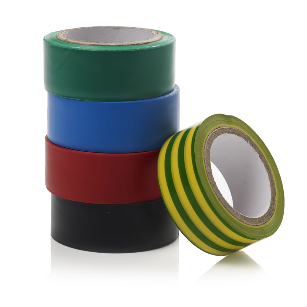 Wilko PVC Insulating Tape Assorted Colour 4.5m 5 Pack Image