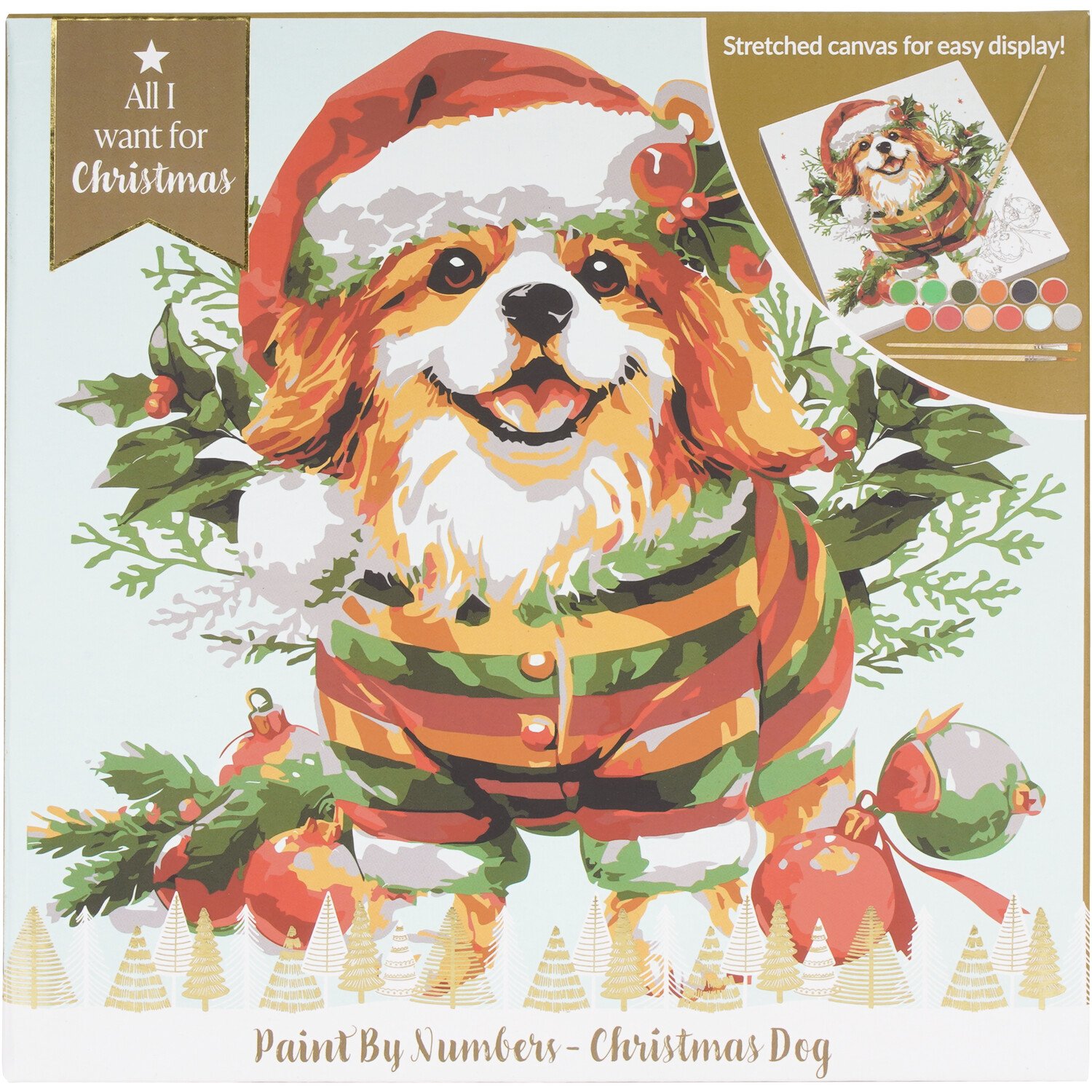 Paint By Numbers Christmas Cat or Dog Canvas Kit Image 4