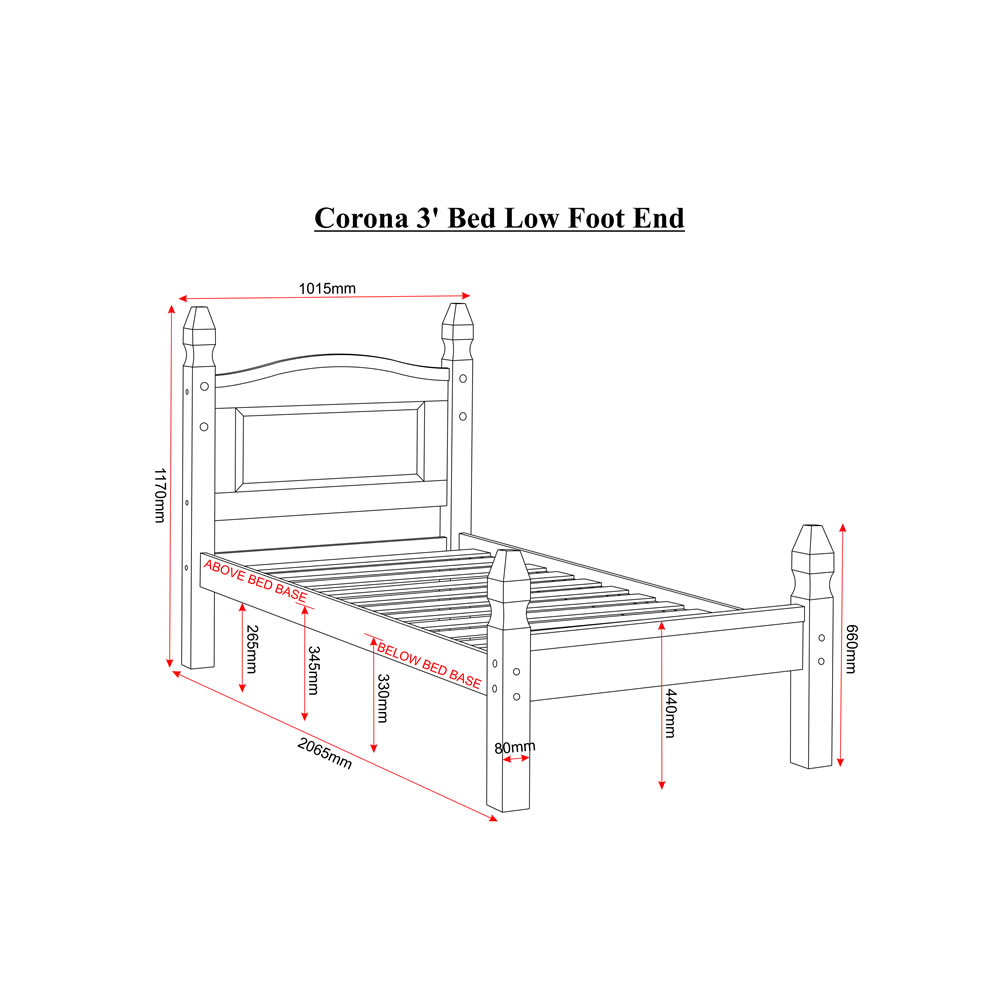 Corona Low Foot End Single Bed Frame Image 2
