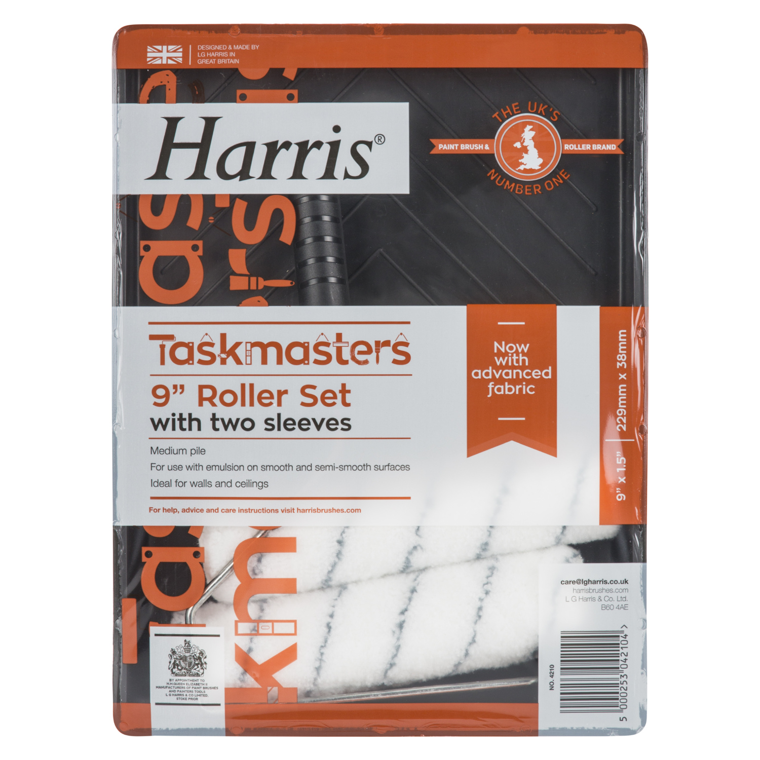Harris 9 inch Paint Roller Set with Extra Sleeves Image 2