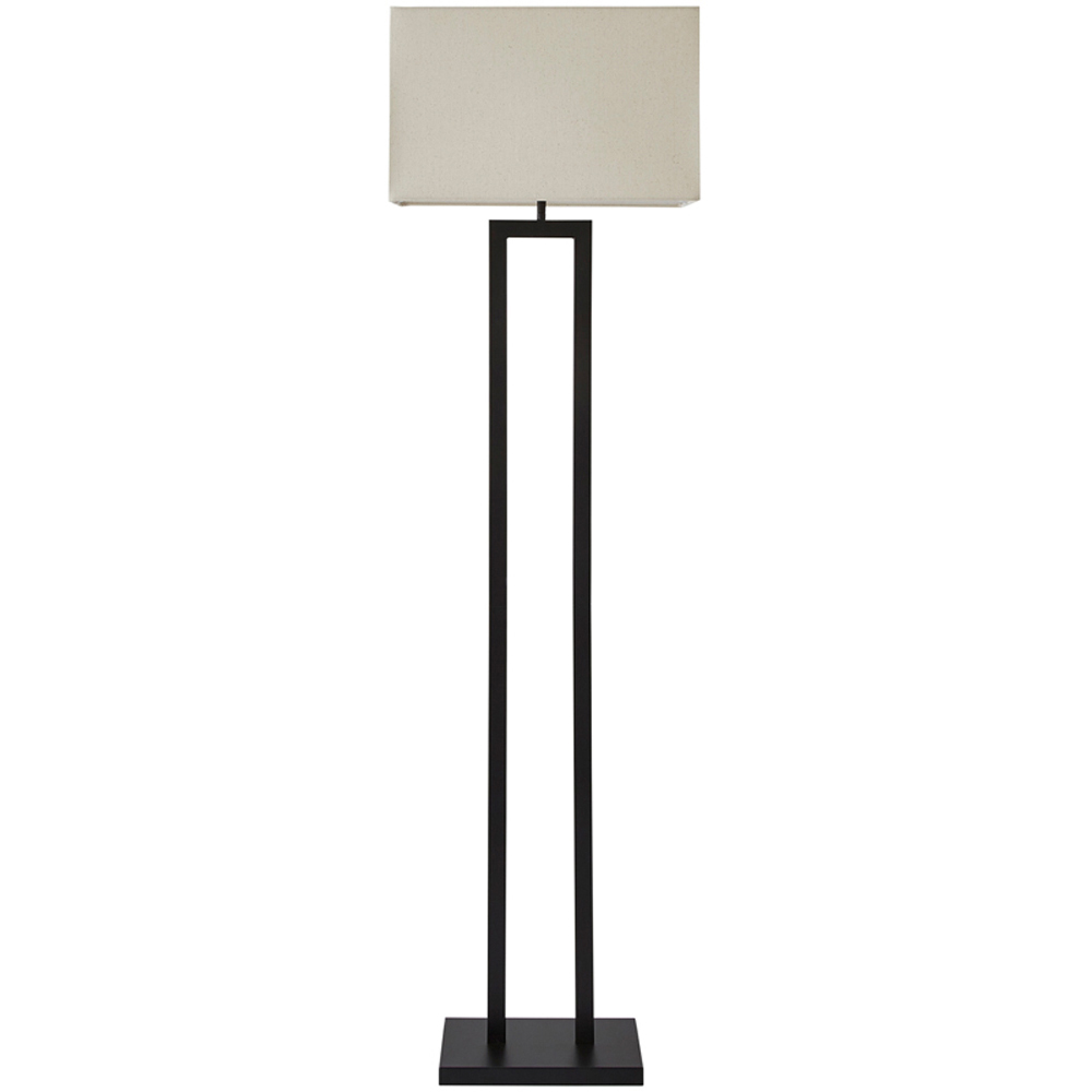 ValueLights Gloria Lamp Shade Black Double Stem Metal LED Floor Lamp Image 1