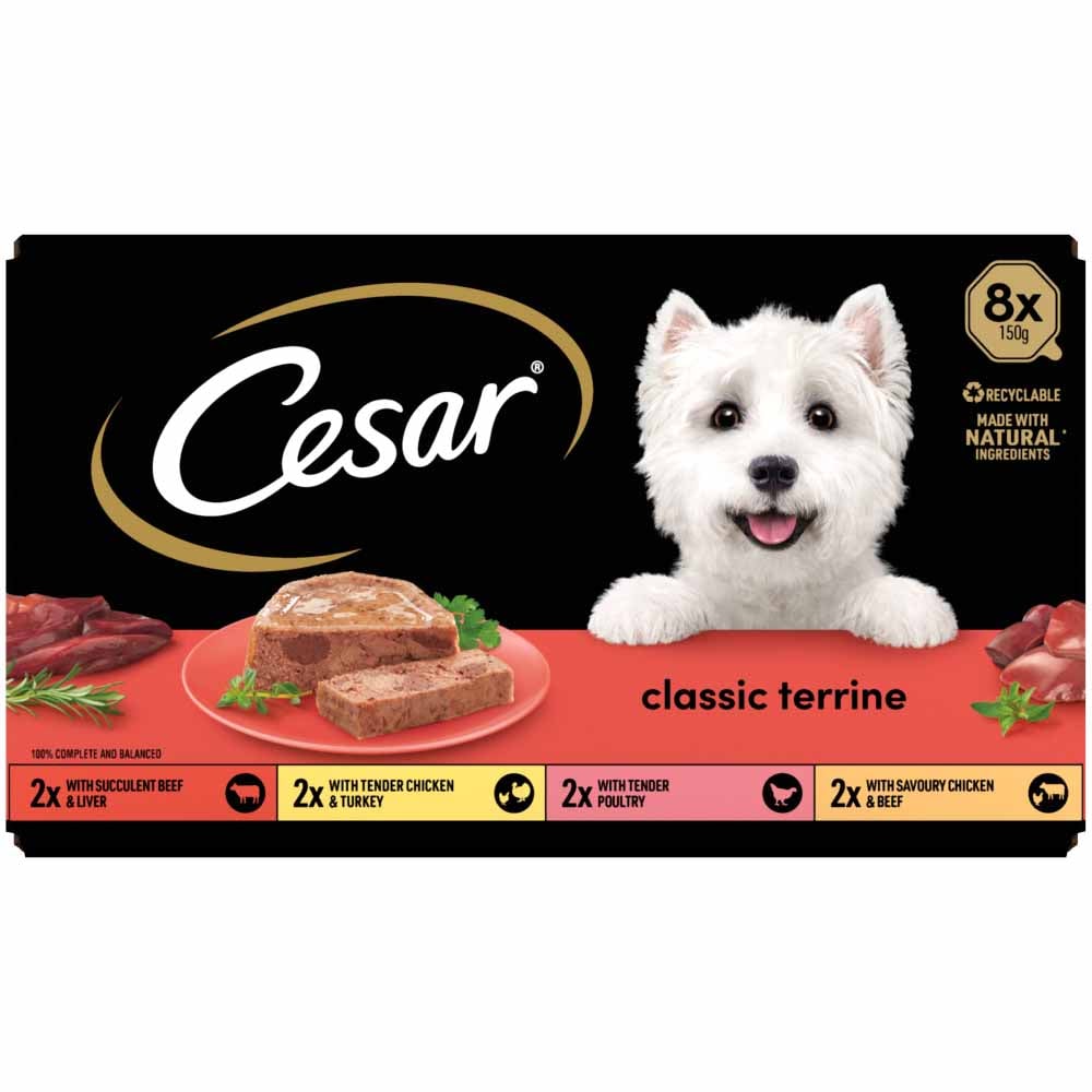Cesar Classic Terrine Selection Dog Food Trays 150g Case of 3 x 8 Pack Image 3