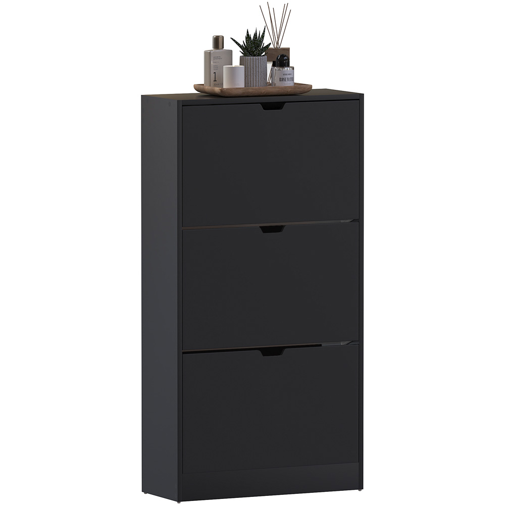 Vida Designs 3 Drawer Black Shoe Cabinet Image 2