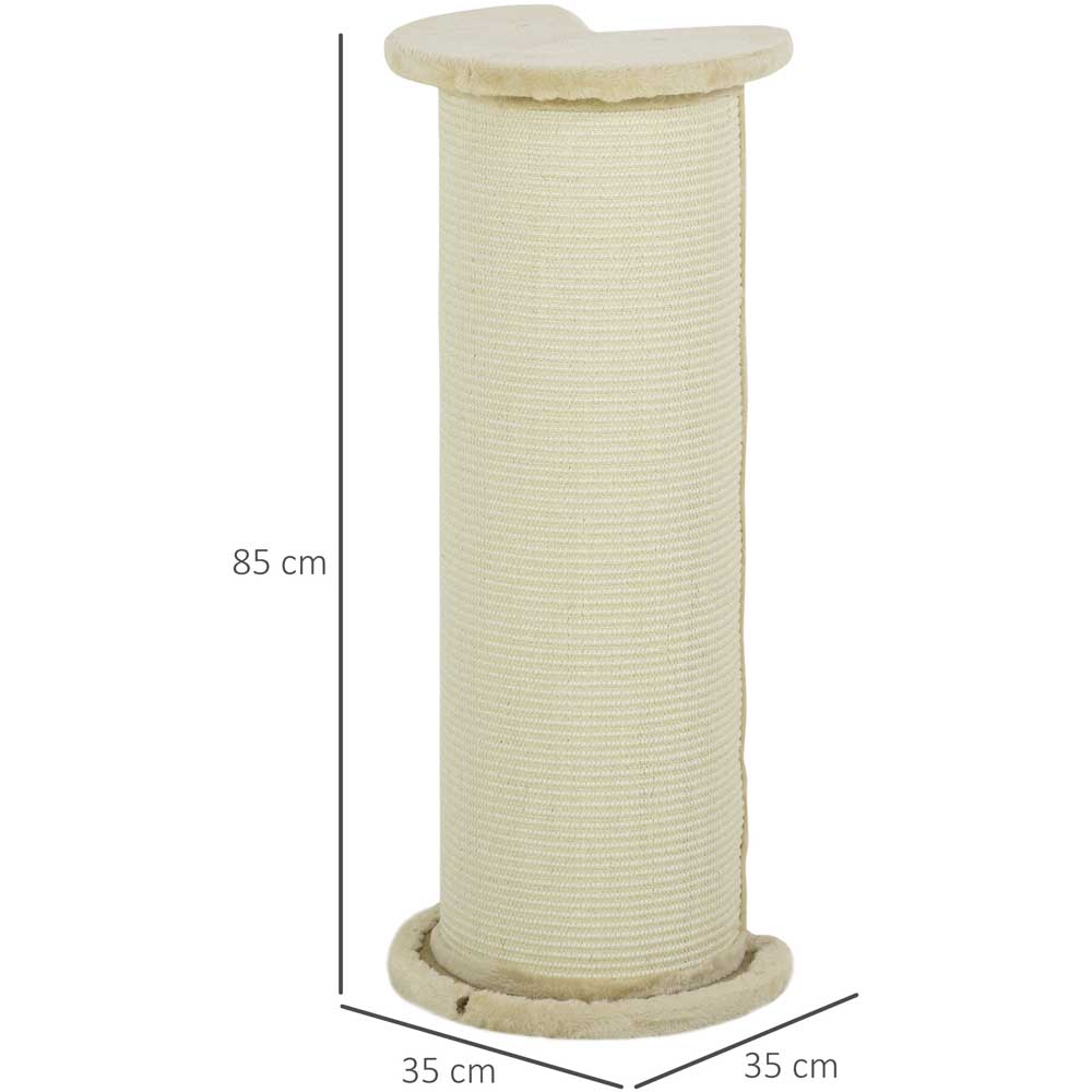 PawHut 85cm Tall Cat Scratching Post for Indoor Corner Use - Beige Image 9