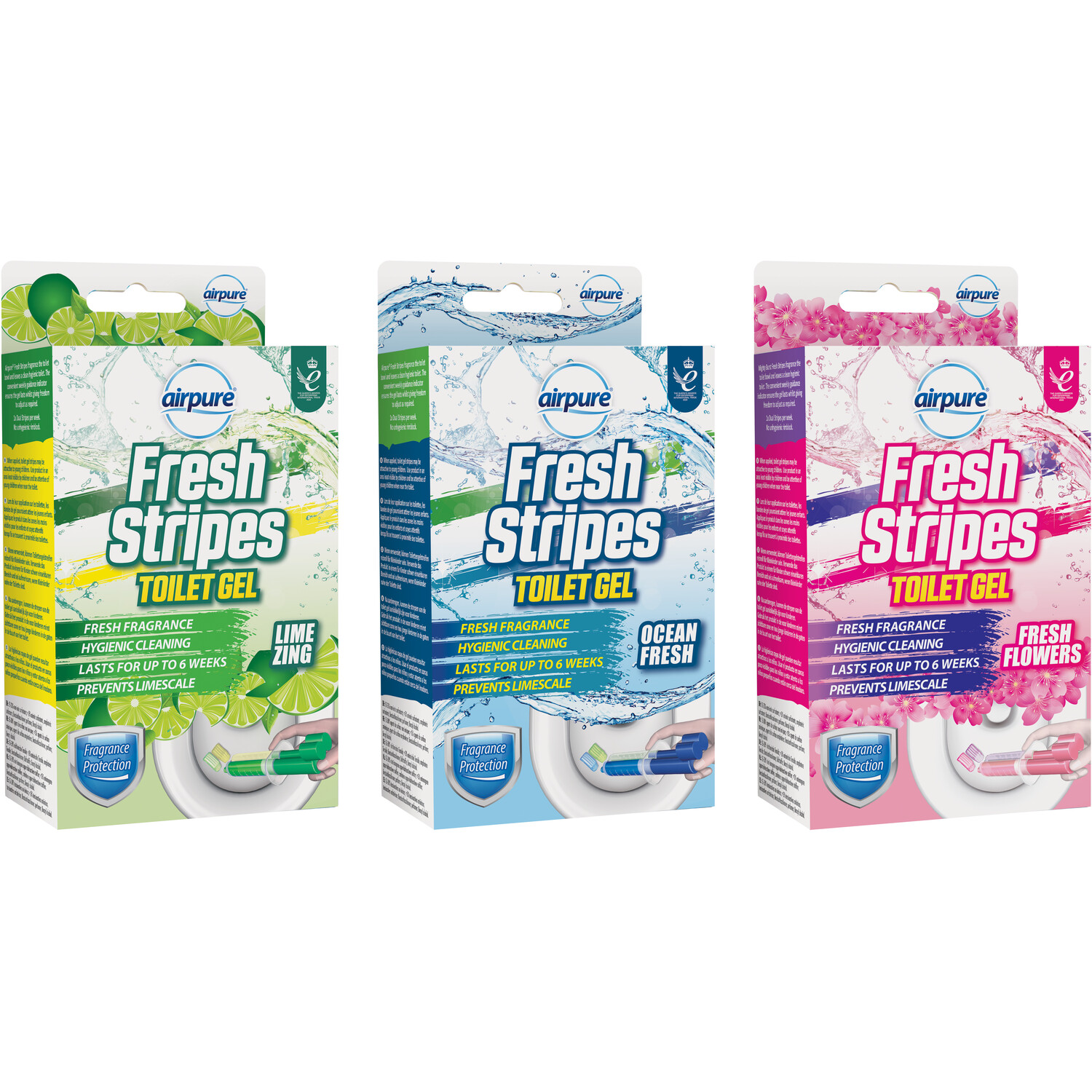 Single Airpure Fresh Stripes Toilet Cleaner Gel 110g in Assorted styles Image
