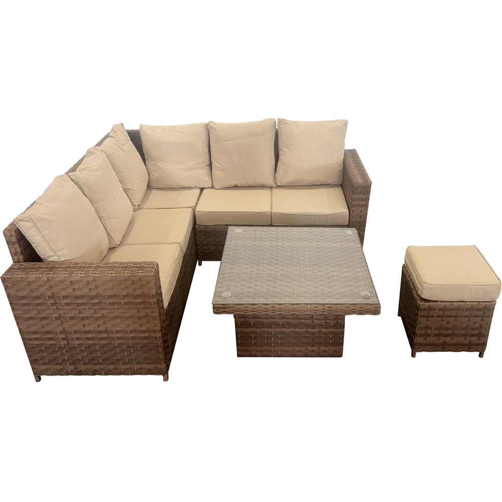 Carolina High Back Conversation Set - Brown / 4 Image 2