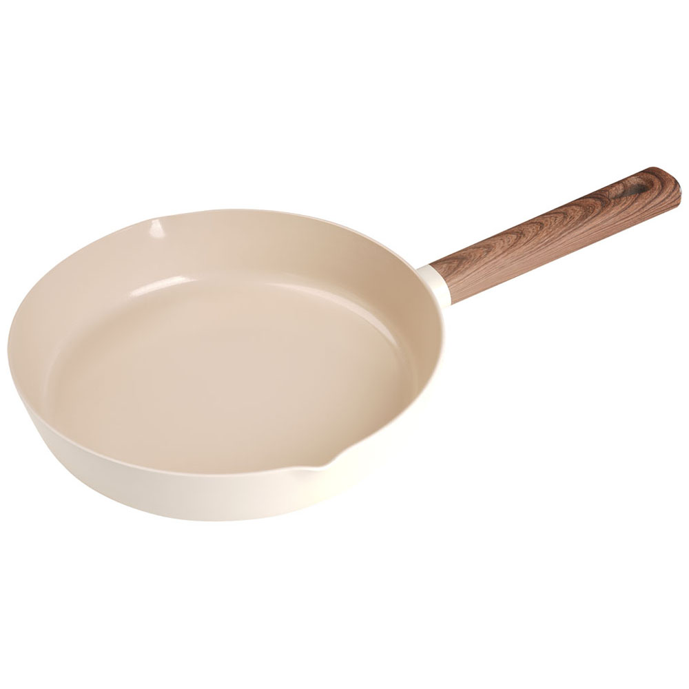 Baker's Secret 24cm Cream Wooden Handle Frying Pan Image 1