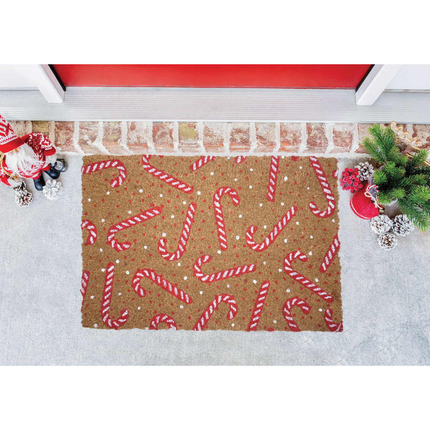 Christmas Printed Coir Mat - Brown Image 2