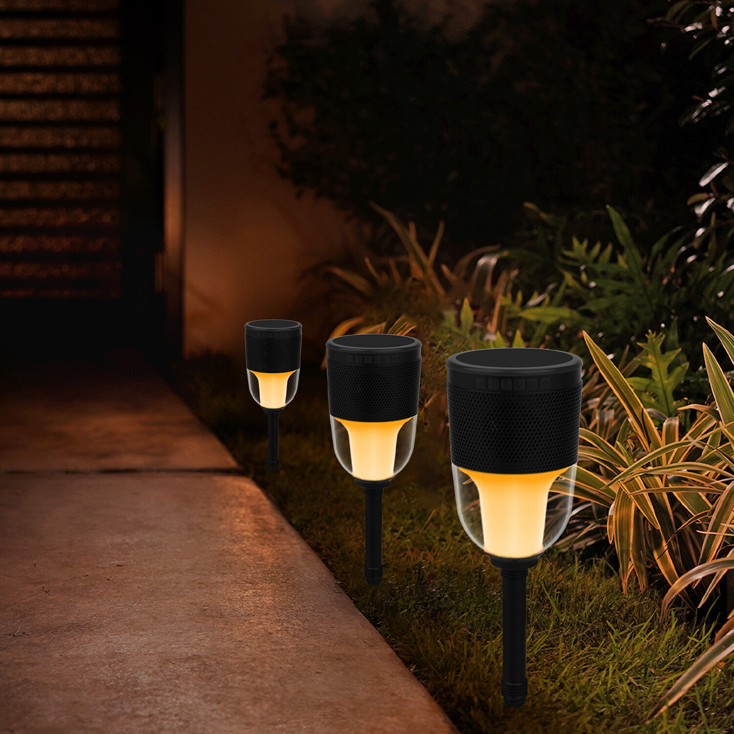 Solar Garden Speaker Black Image 3