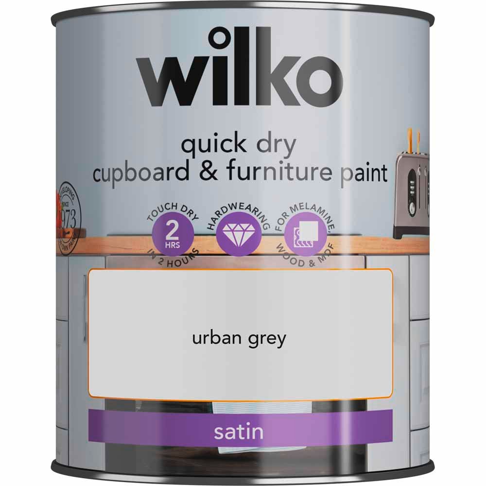 Wilko Quick Dry Urban Grey Furniture Paint 750ml Image 2