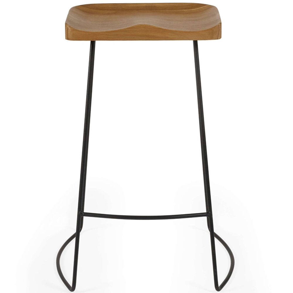 Julian Bowen Travis Oak Bar Stool Set of 2 Image 5