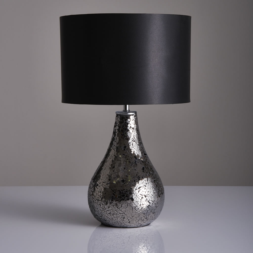 Wilko Black Mosaic Table Lamp Image 1