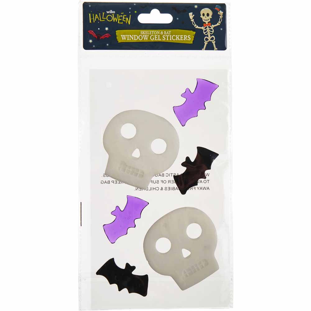 Skeleton Bat Window Gel Stickers Image 2