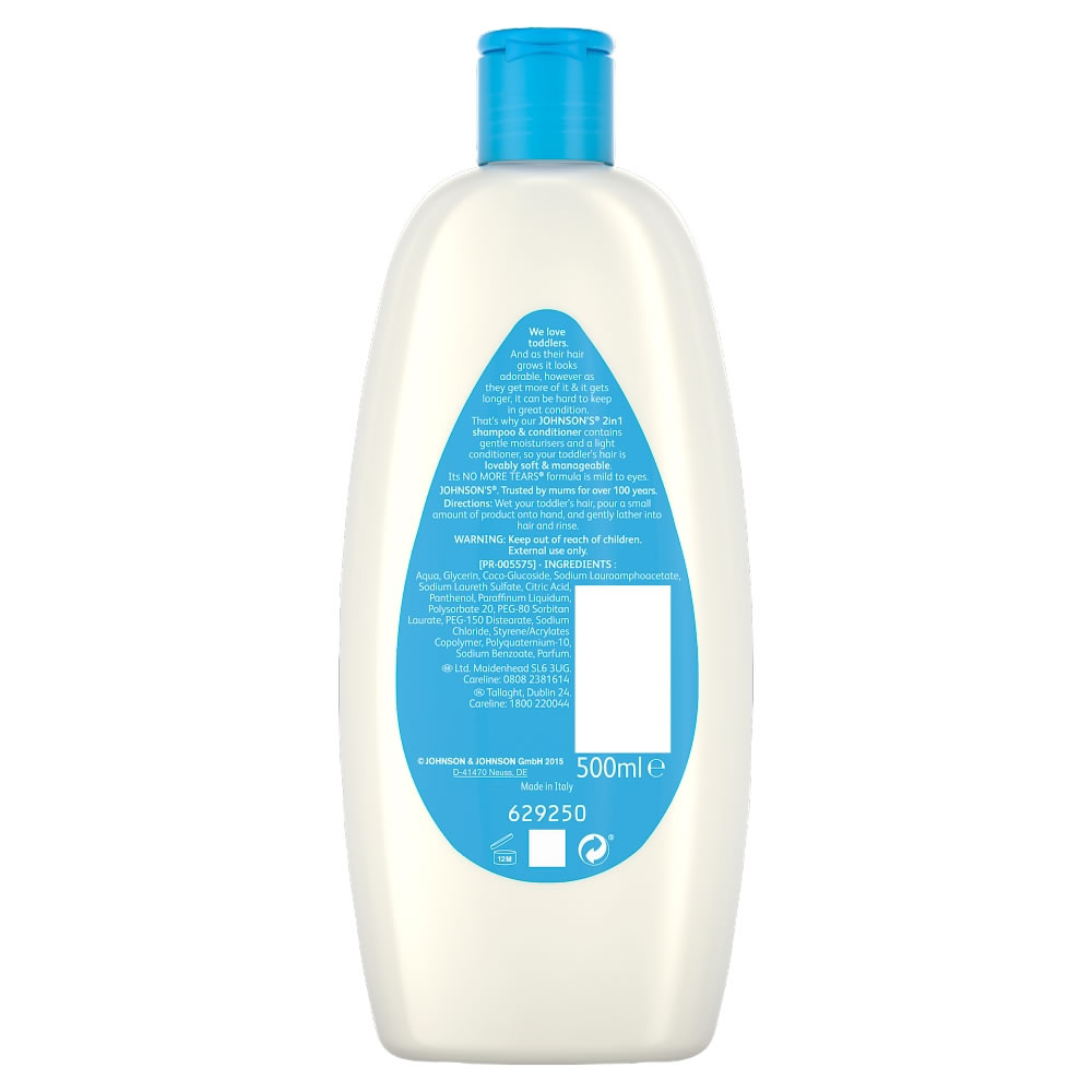 Johnson's Baby 2in1 Shampoo and Conditioner 500ml Image 2