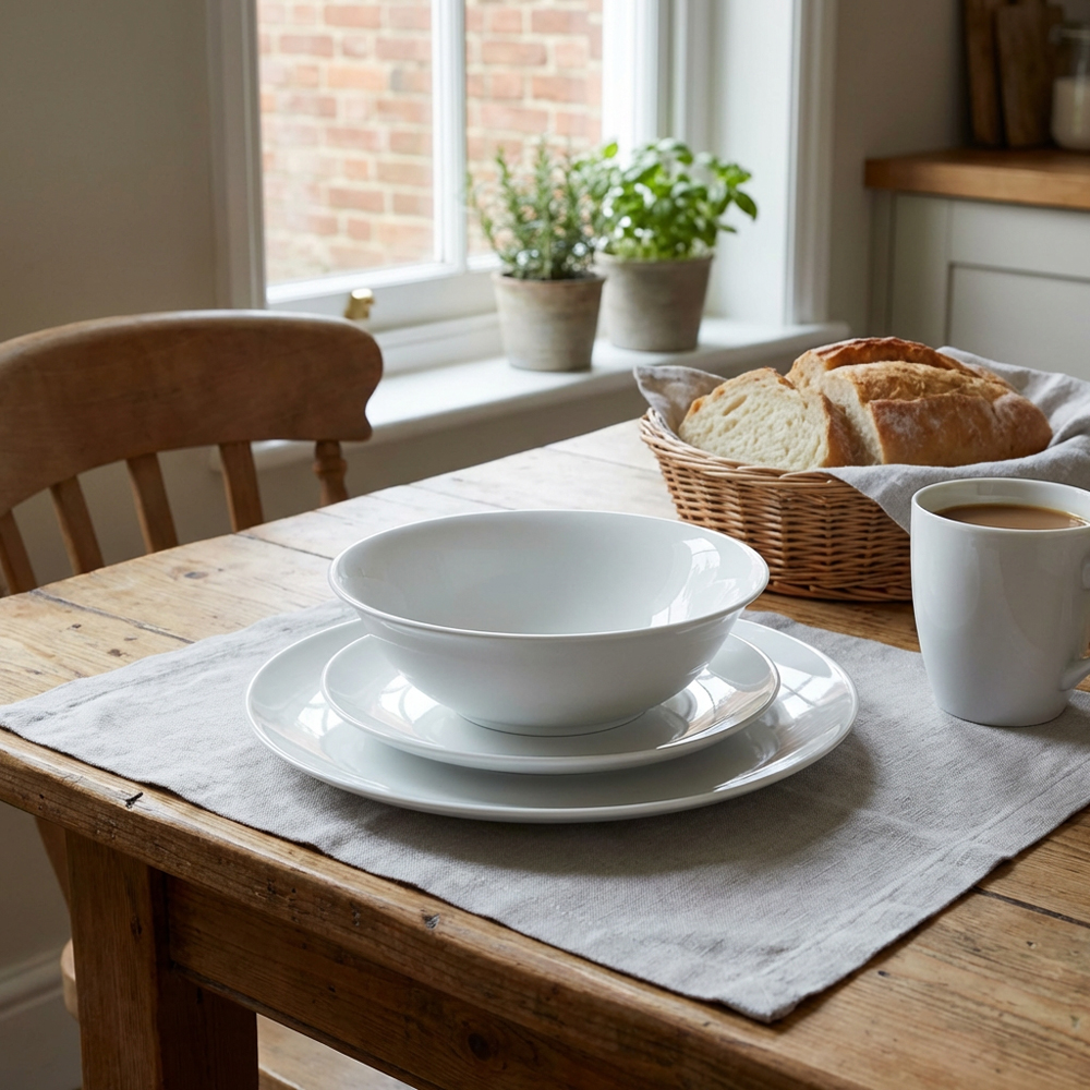 Essentials Coupe White 12 Piece Dinner Set Image 5