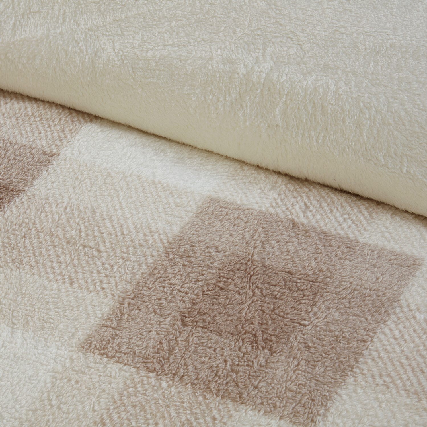 Teddy Fleece Check Duvet Set Natural Double Image 2