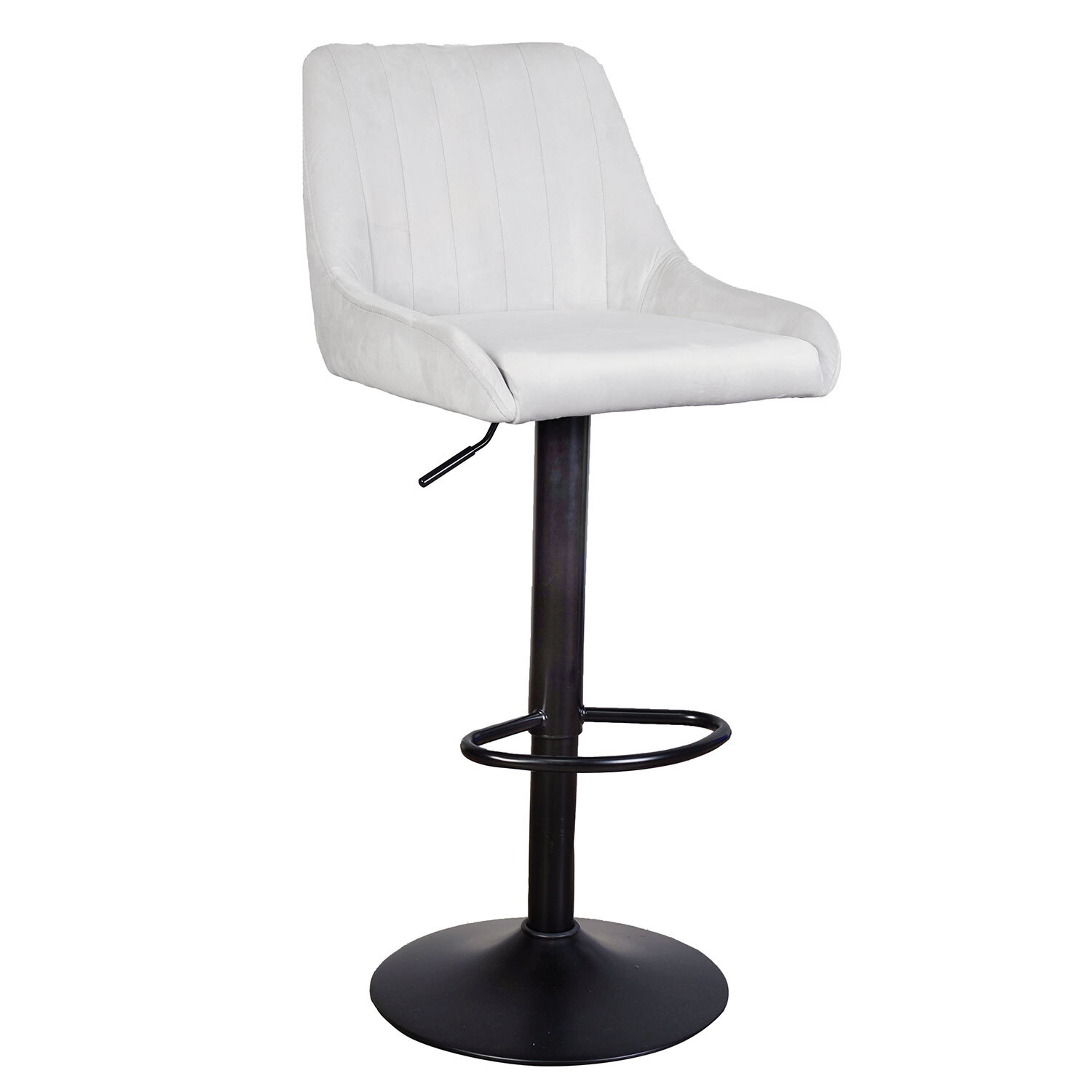 Alexis Velvet Bar Stool   - Black / Grey Image 2