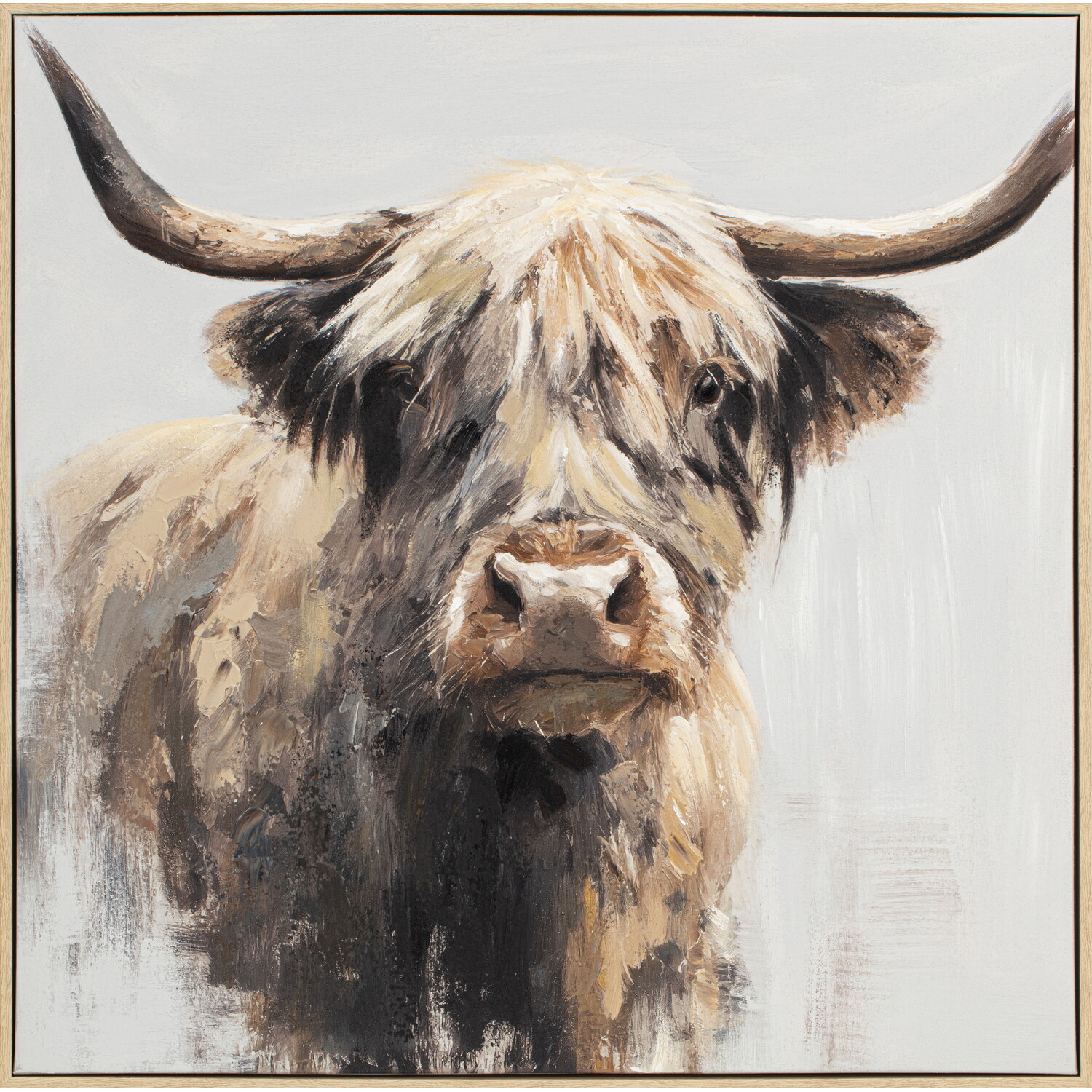 Vintage Rustic Highland Cow Canvas Neutral Image 1
