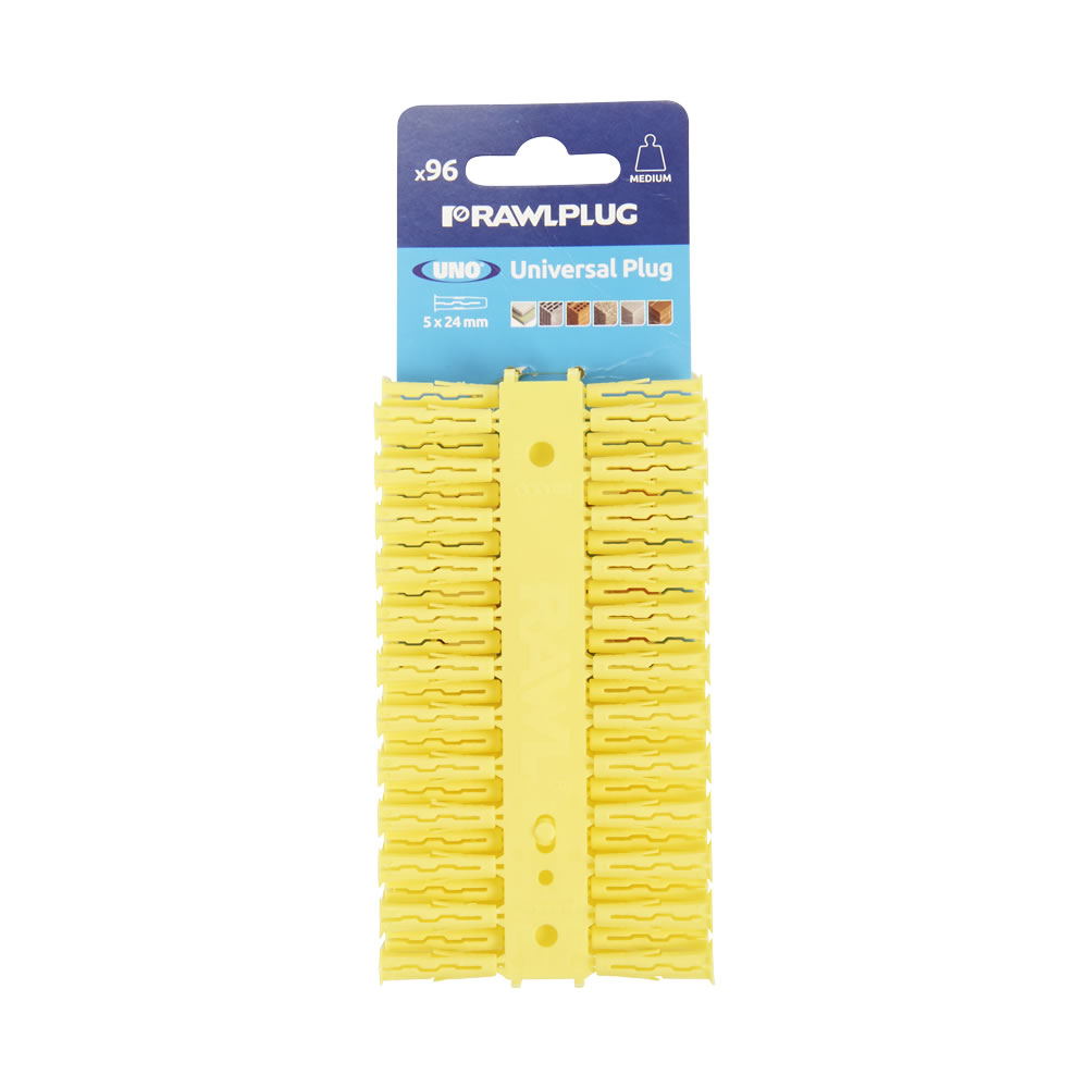 Rawlplug 5 x 24mm Yellow Universal Plug 96 Pack Image