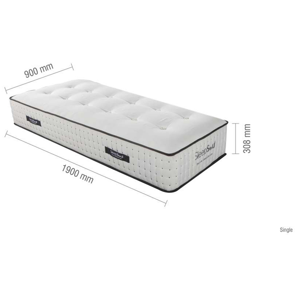 SleepSoul Harmony Single White 1000 Pocket Sprung Memory Foam Mattress Image 9