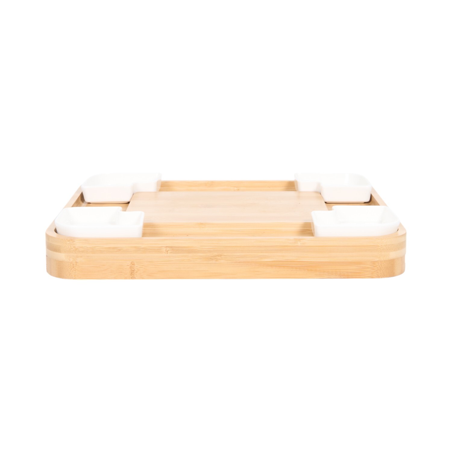 Kitchen Master 14 Piece Bamboo Cheese Board Set - Natural and White Image 8