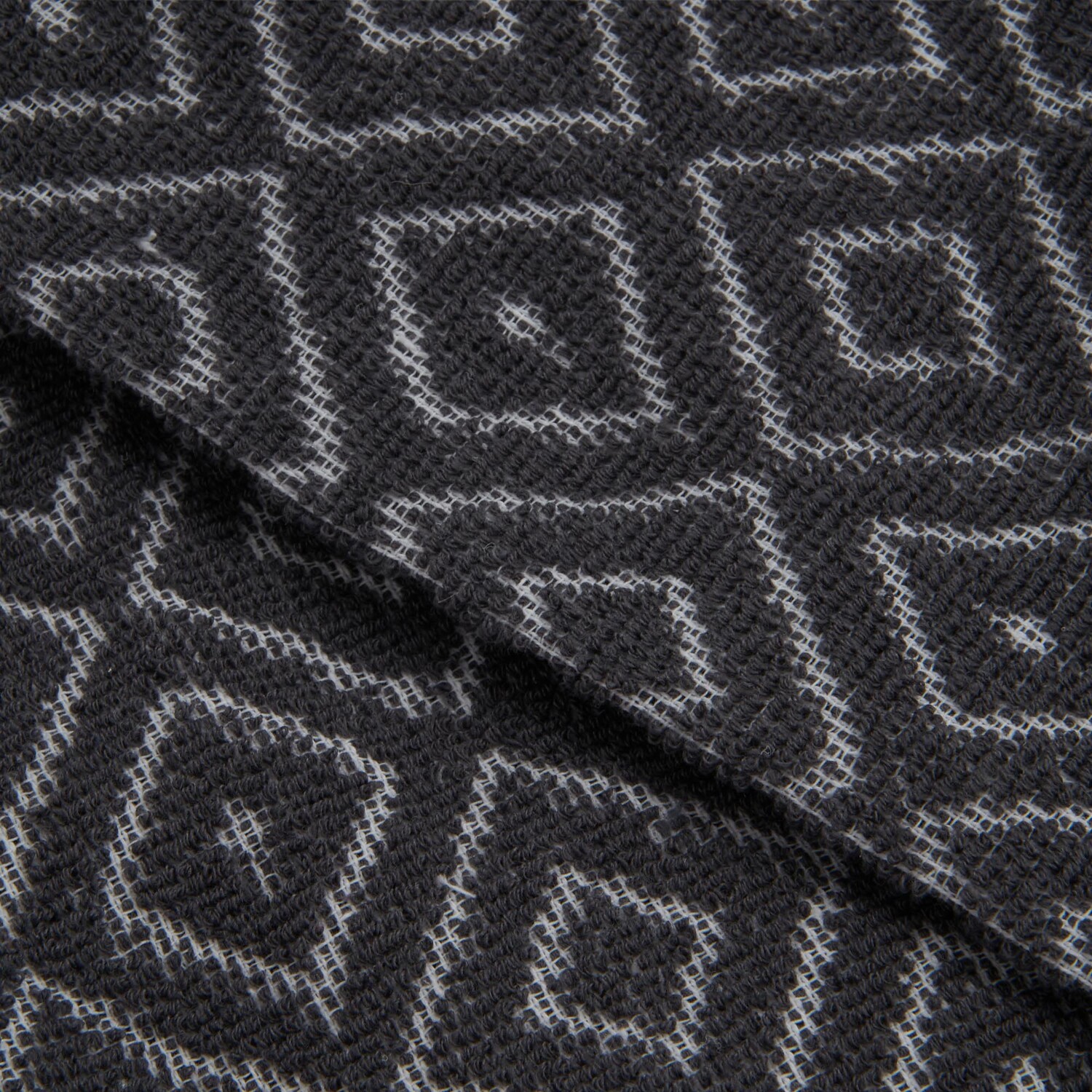 Essentials Polycotton Black Diamond Textured Terry Towel 2 Pack Image 4