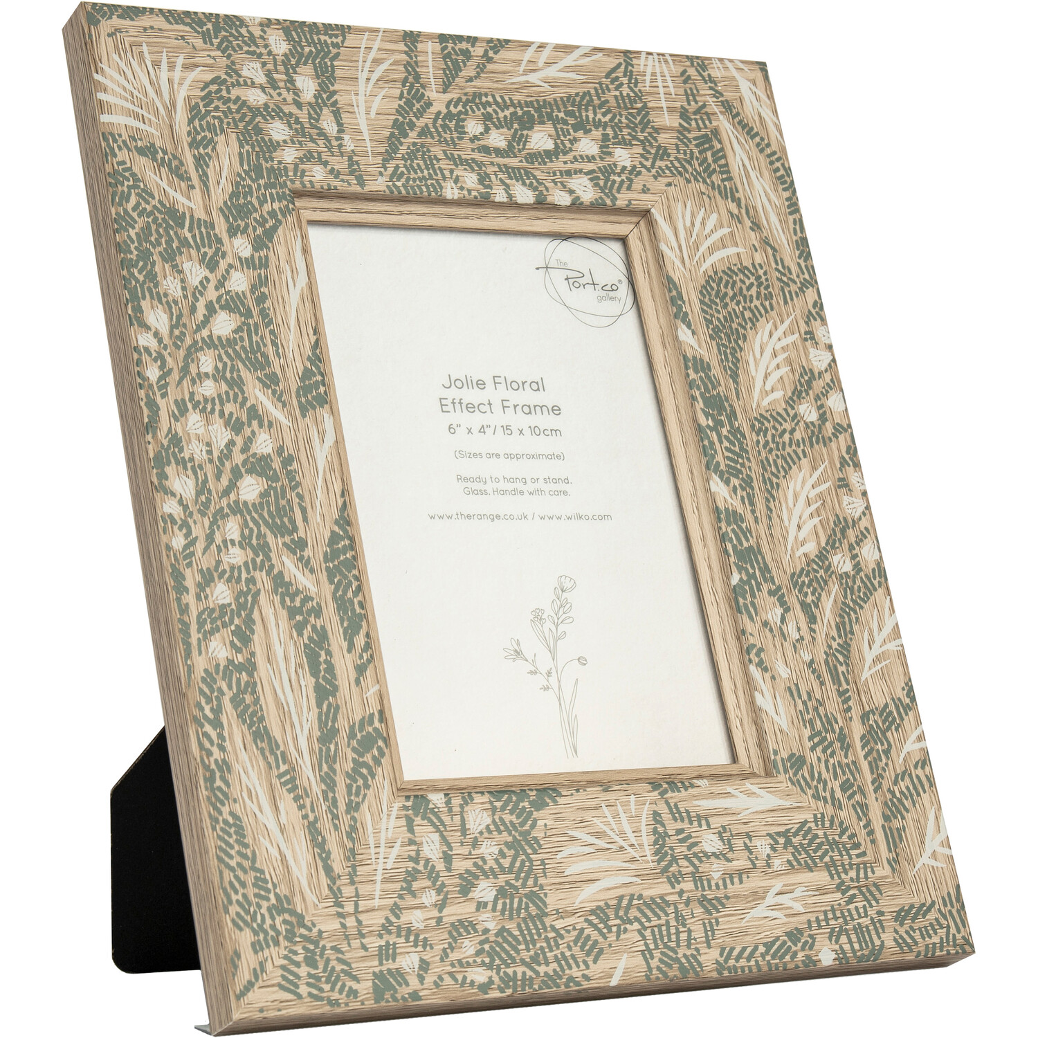 Jolie Floral Effect Frame Green 6x4in Image 1