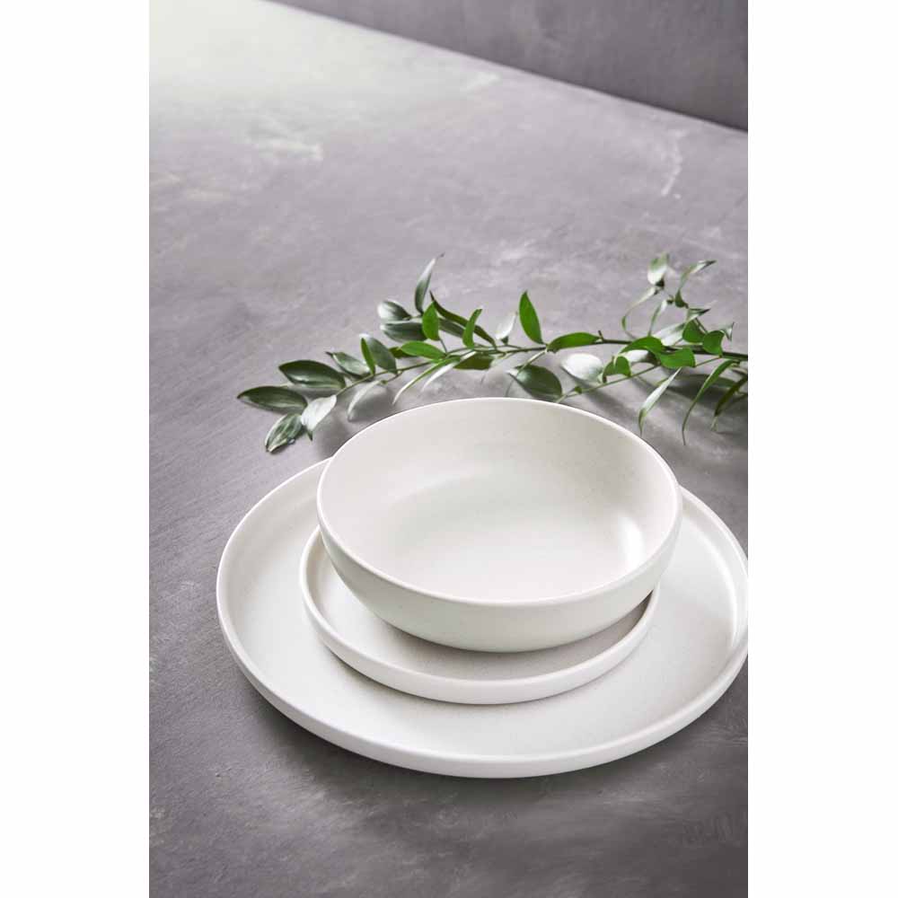 Wilko Cool Grey Speckled Dinner Set 12 Piece Wilko