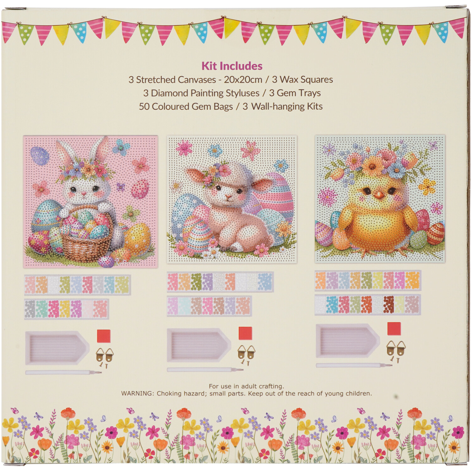 Pack of 3 Easter Crystal Canvases Image 3