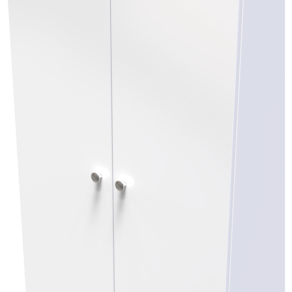 Crowndale Yarmouth 2 Door 2 Drawer White Tall Wardrobe Ready Assembled Image 5