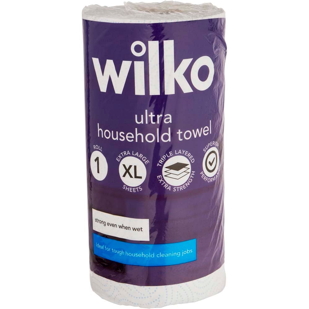 Wilko Extra Large Ultra Household Towel 1 Roll 3 Ply Case of 12 Image 2