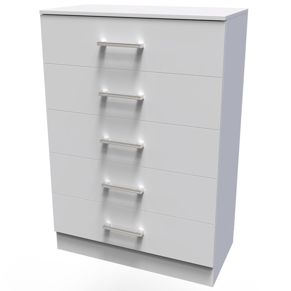 Crowndale Devon 5 Drawer Matt Grey Chest of Drawers Ready Assembled Image 4