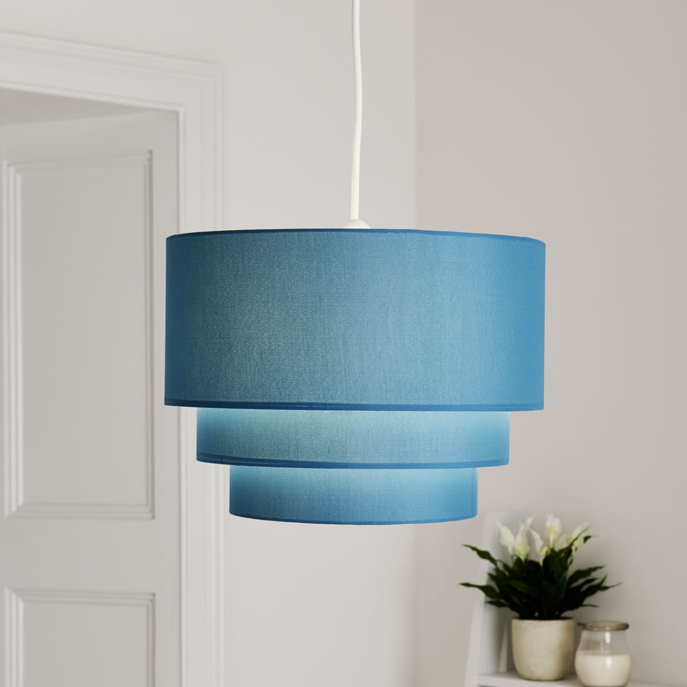 Wilko 3 Tier Teal Light Shade Wilko