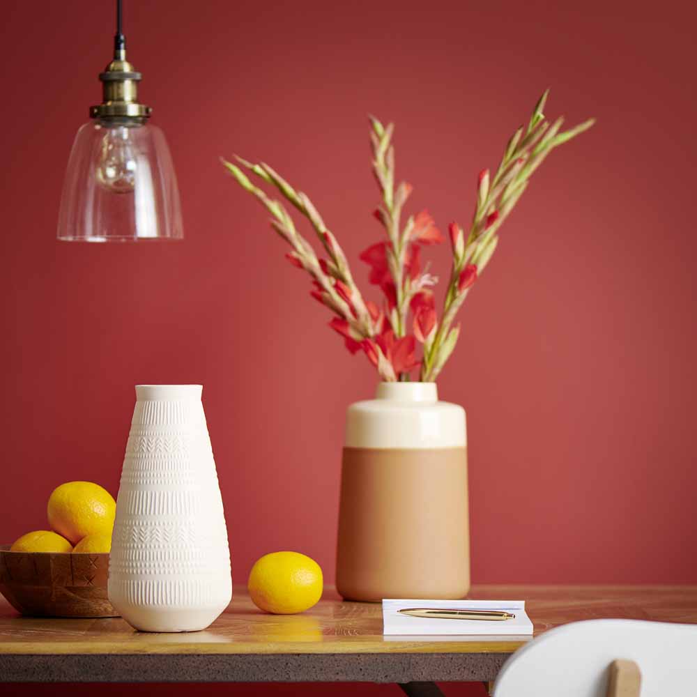 Wilko Terracotta and Cream Vase Image 4