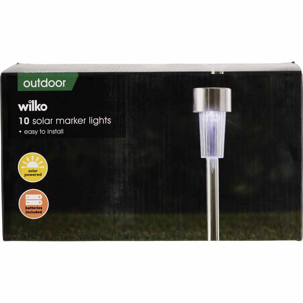 Wilko 10 pack Garden Solar Light Markers Small Wilko