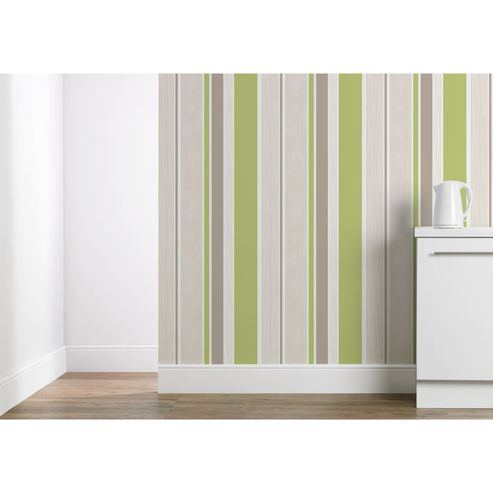 Wilko Jackson Stripe Green Wallpaper Image 2