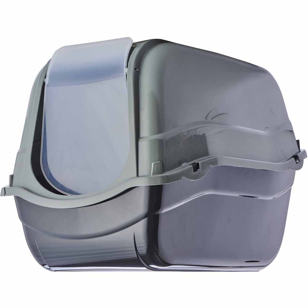 Rosewood Grey Hooded Cat Litter Box Image 1
