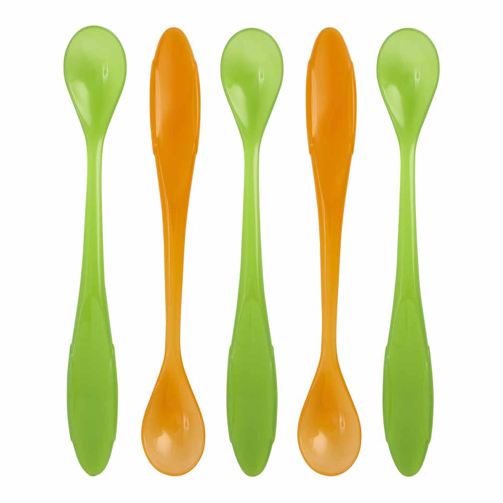 Single Wilko Long Handle Weaning Spoons in Assorted styles Image 1